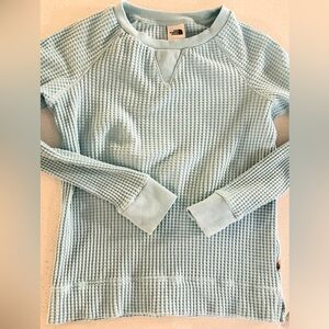 Women's Waffle Knit Pullover Sweater - Light Blueish green size Small